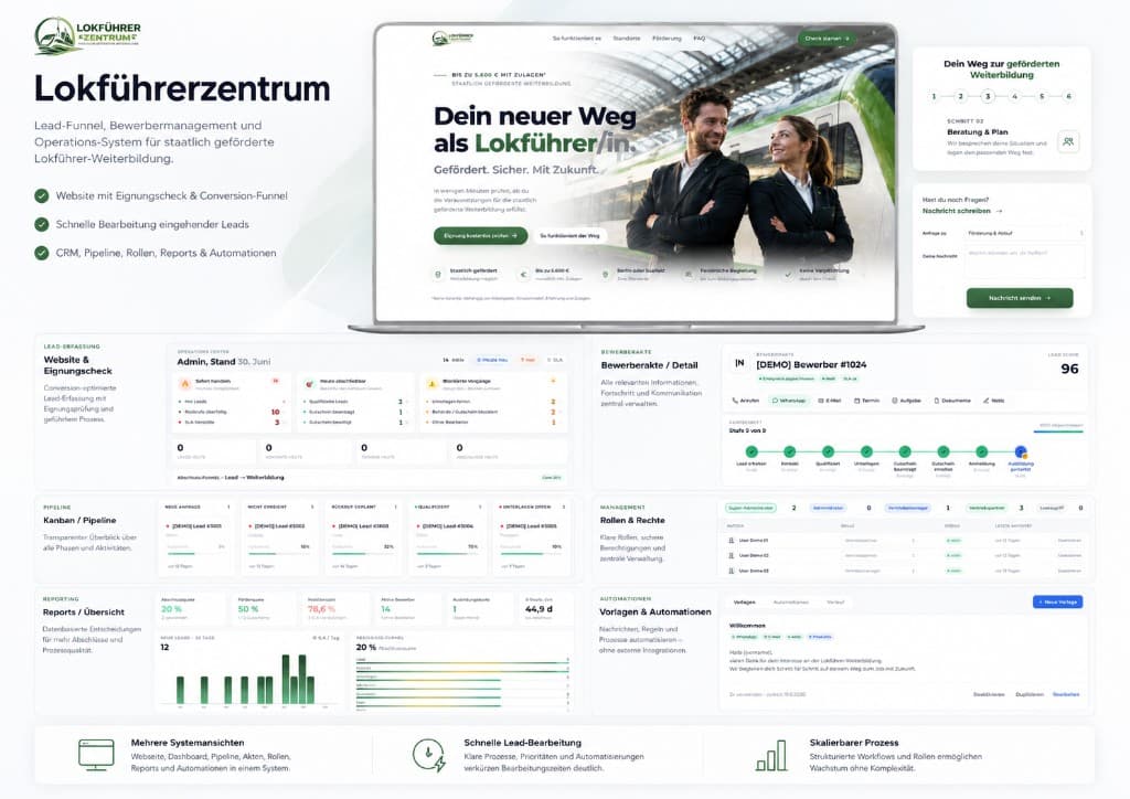 Lokführerzentrum — Lead-Funnel & CRM