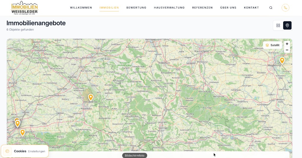Screenshot: Immobilien Weissleder